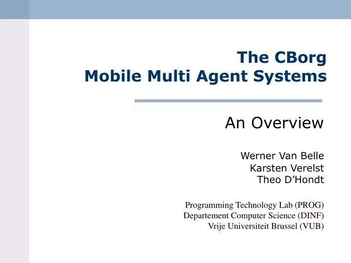 the cborg mobile multi agent systems