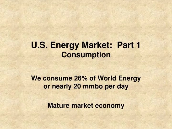 u s energy market part 1 consumption