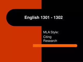 English 1301 - 1302