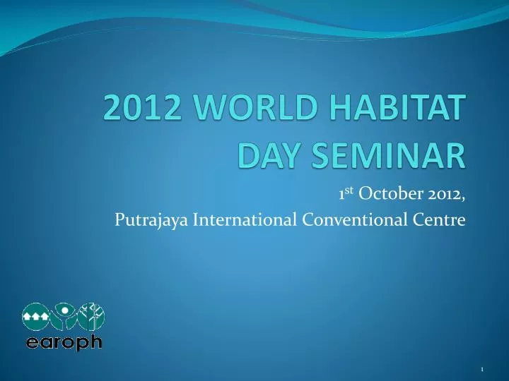 2012 world habitat day seminar