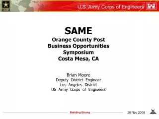 SAME Orange County Post Business Opportunities Symposium Costa Mesa, CA