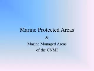 Marine Protected Areas