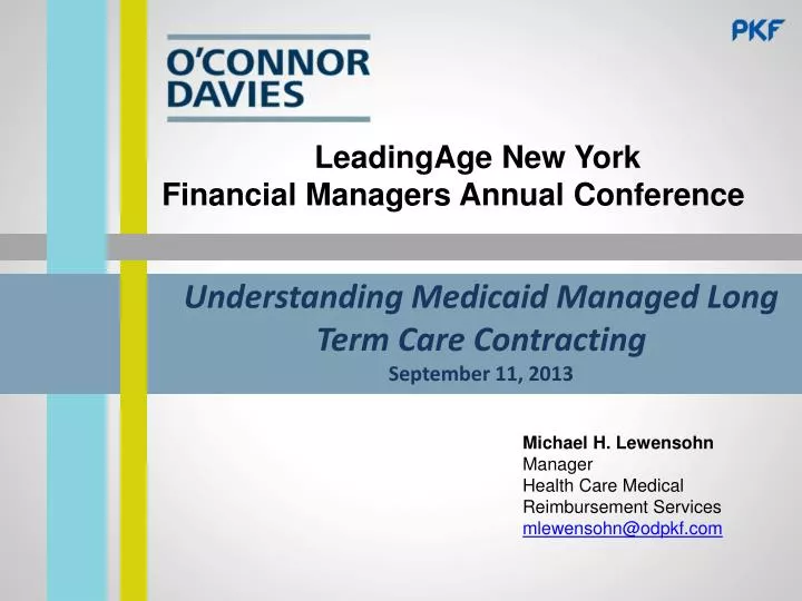 understanding medicaid managed long term care contracting september 11 2013