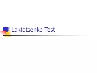 laktatsenke test