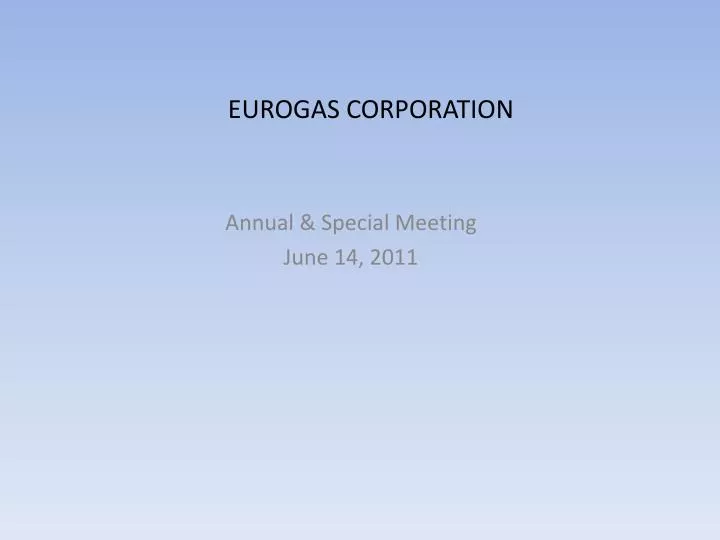 eurogas corporation