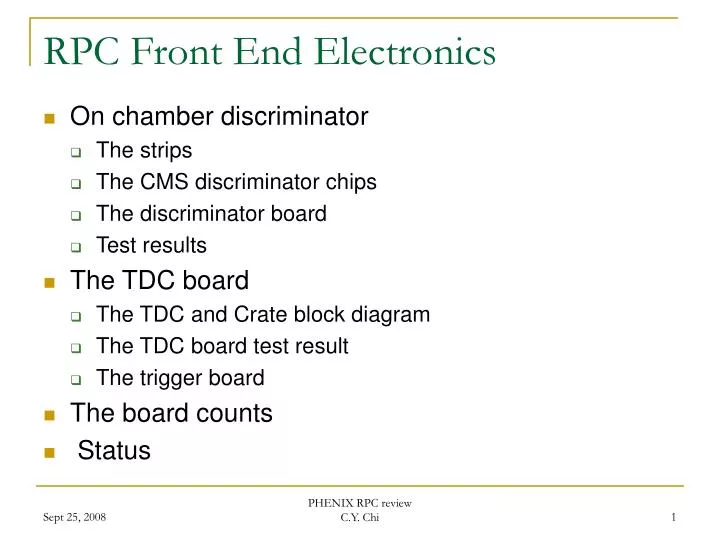 rpc front end electronics