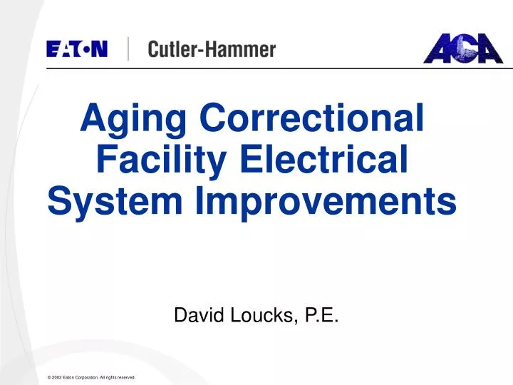 aging correctional facility electrical system improvements