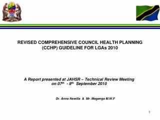 REVISED COMPREHENSIVE COUNCIL HEALTH PLANNING (CCHP) GUIDELINE FOR LGAs 2010