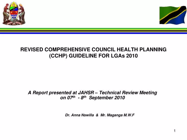 revised comprehensive council health planning cchp guideline for lgas 2010
