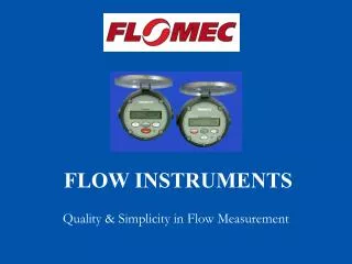 Quality &amp; Simplicity in Flow Measurement