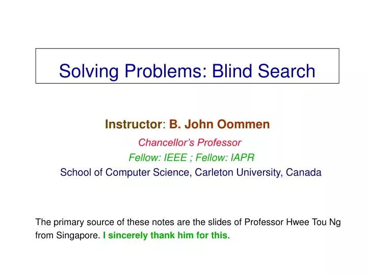 solving problems blind search