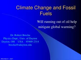 Climate Change and Fossil Fuels