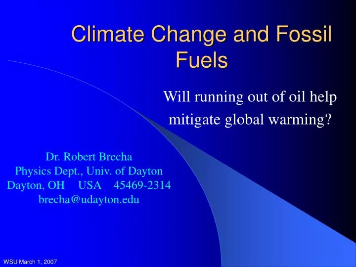 climate change and fossil fuels