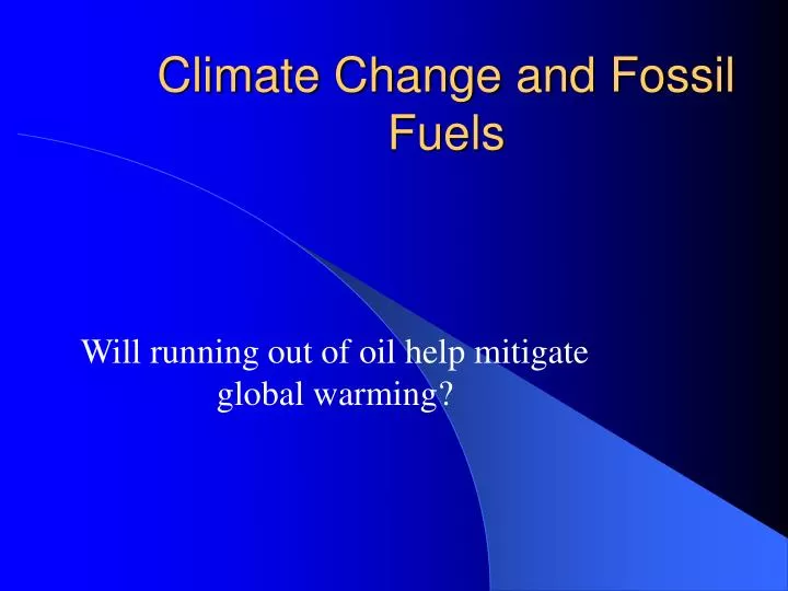 climate change and fossil fuels
