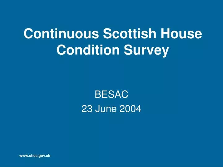 continuous scottish house condition survey