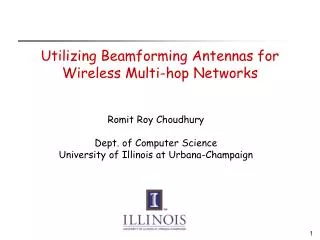 Utilizing Beamforming Antennas for Wireless Multi-hop Networks