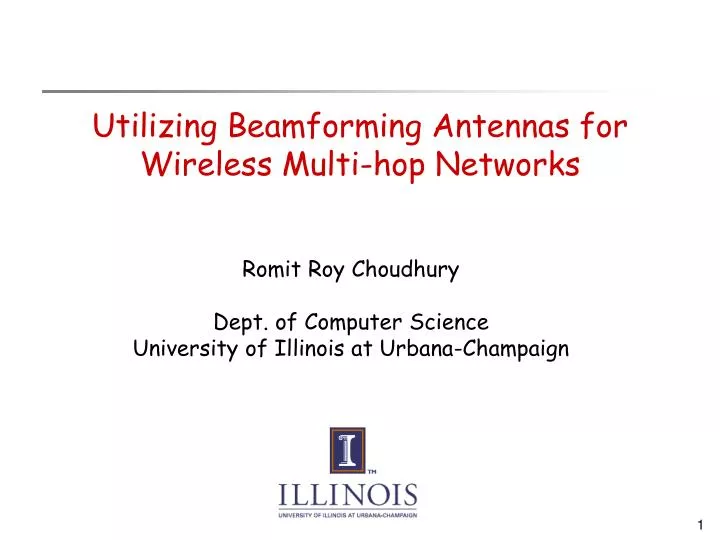 utilizing beamforming antennas for wireless multi hop networks