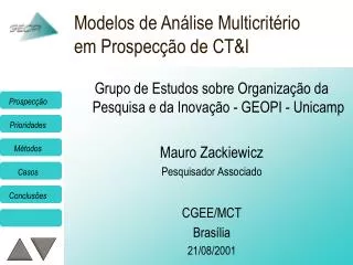 modelos de an lise multicrit rio em prospec o de ct i
