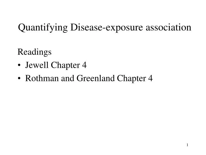 quantifying disease exposure association