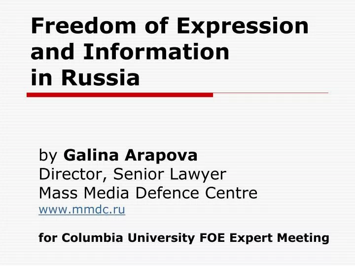freedom of expression and information in russia