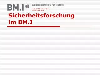 sicherheitsforschung im bm i