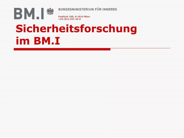 sicherheitsforschung im bm i