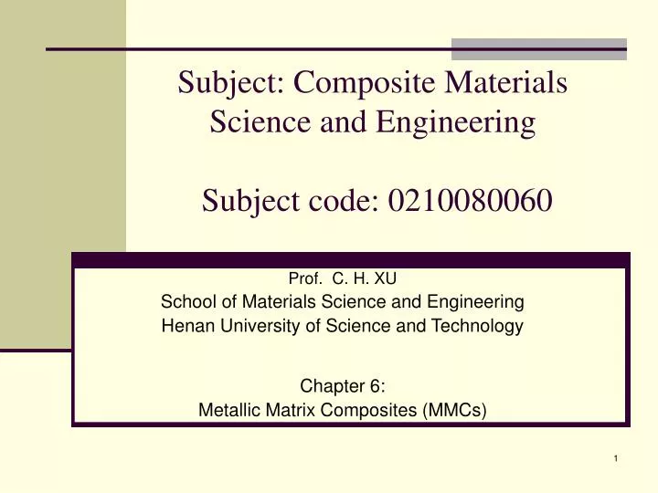 subject composite materials science and engineering subject code 0210080060