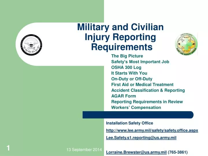 military and civilian injury reporting requirements