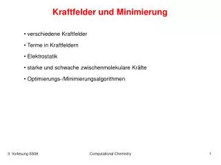 kraftfelder und minimierung