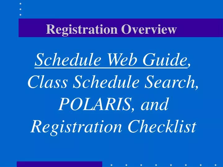 registration overview