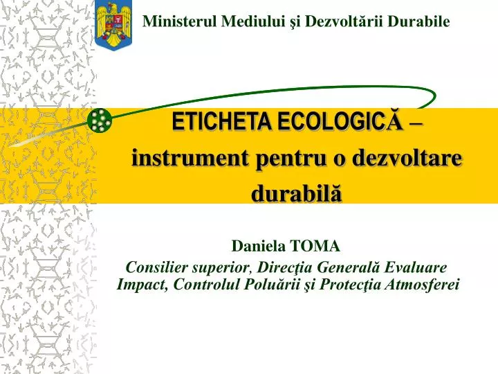 eticheta ecologic instrument pentru o de zvoltare durabil