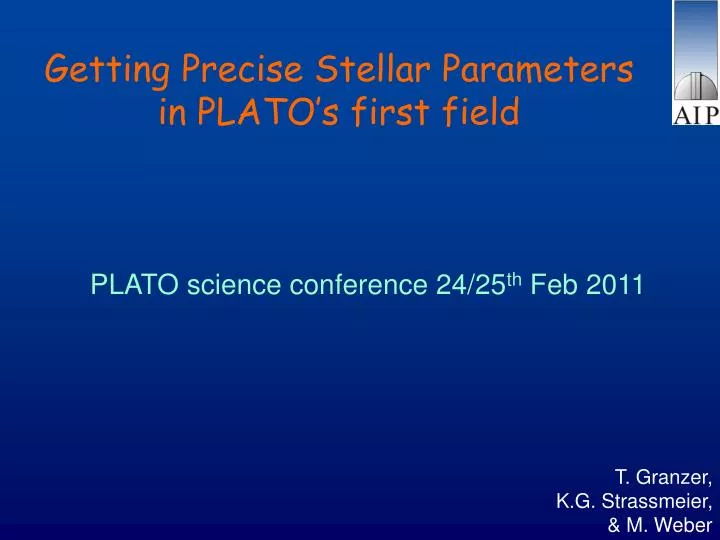 getting precise stellar parameters in plato s first field