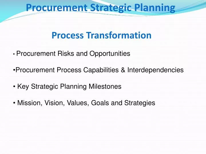 procurement strategic planning process transformation