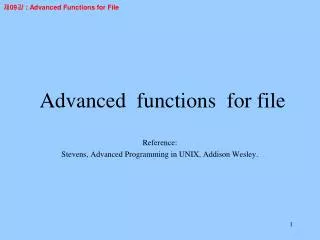 Advanced functions for file