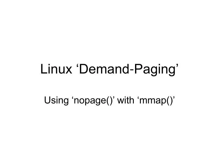 linux demand paging