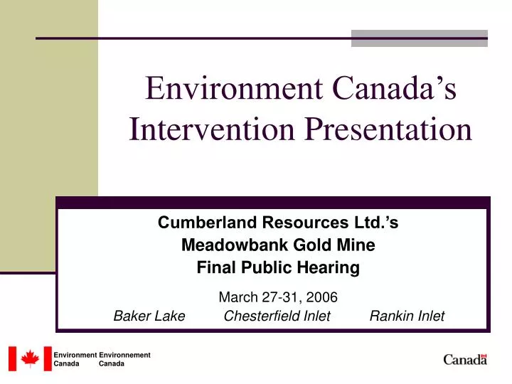 environment canada s intervention presentation