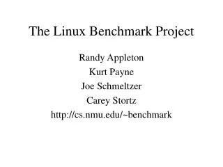 The Linux Benchmark Project
