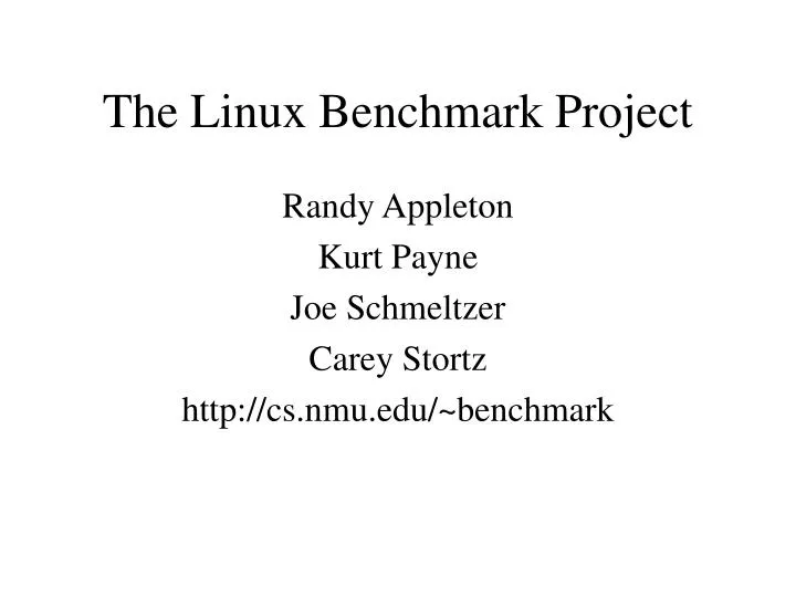 the linux benchmark project