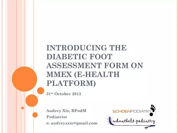 introducing the diabetic foot assessment form on mmex e health platform