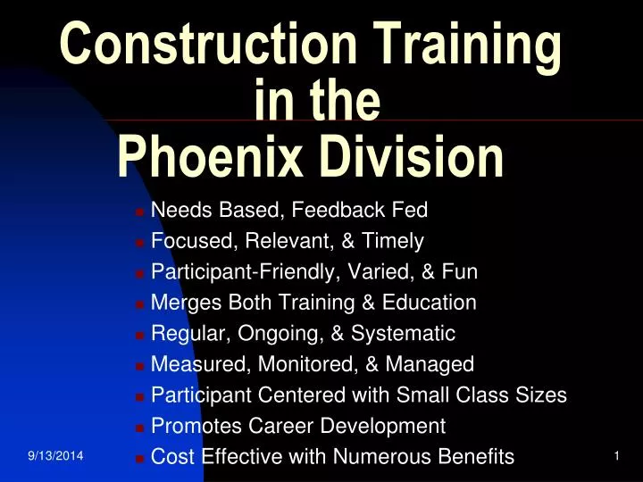 construction training in the phoenix division