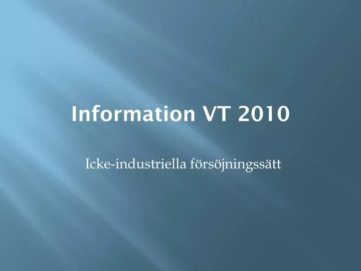 information vt 2010