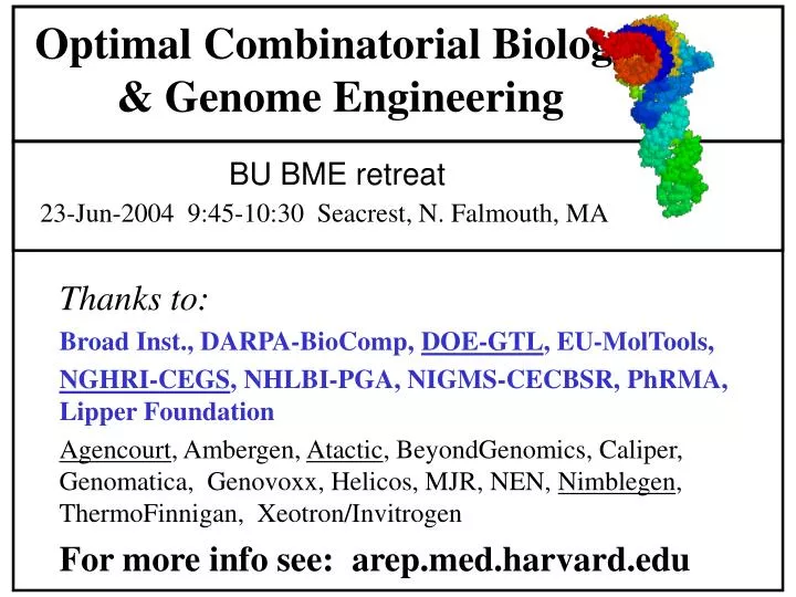 optimal combinatorial biology genome engineering
