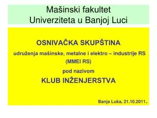 ma inski fakultet univerziteta u banjoj luci