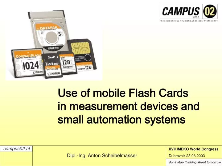 use of mobile flash cards in measurement devices and small automation systems