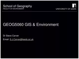 GEOG5060 GIS &amp; Environment