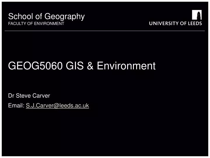 geog5060 gis environment