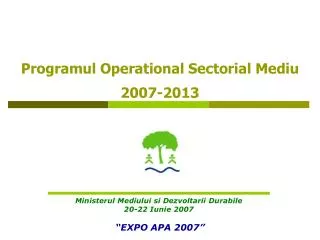 programul operational sectorial mediu 2007 2013