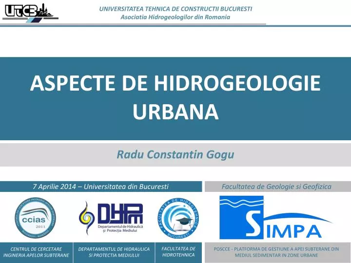 aspecte de hidrogeologie urbana