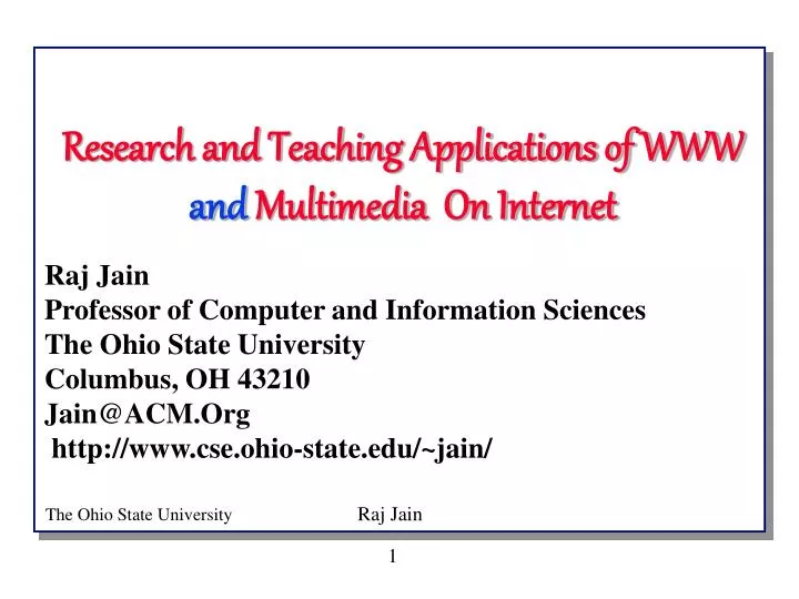 research and teaching applications of www and multimedia on internet