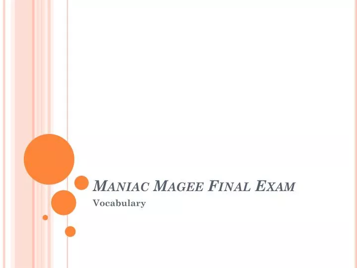 maniac magee final exam